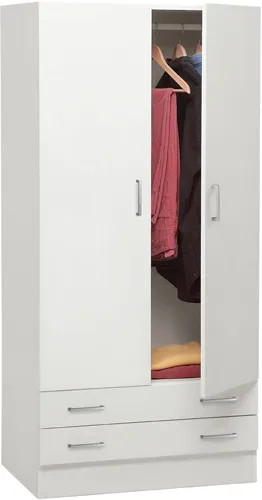 ARMADIO LEGNO BIANCO 2 ANTE + 2 CASSETTI - Senza Marca - Vista Principale