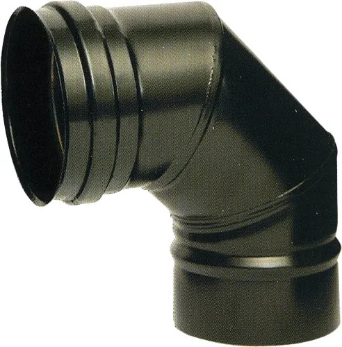 GOMITO TUBO STUFA PELLET ACCIAIO INOX NERO - Senza Marca - Vista Principale