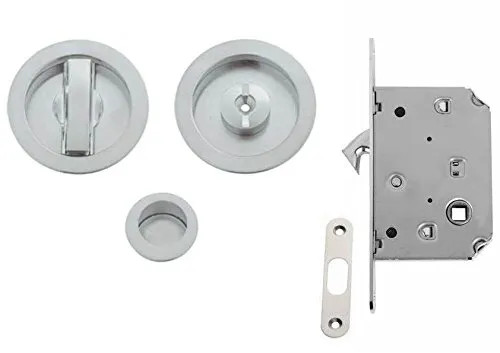SERRATURA PORTA SCORREVOLE KIT TONDO CROMO SATINATO - VI.TEL. - Vista Principale