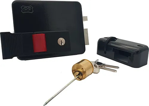 SERRATURA ELETTRICA DA APPLICARE ENT 50/70 DX ANTRACITE FACCHINETTI 2441 - FACCHINETTI - Vista Principale