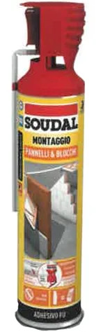 ADESIVO POLIURETANICO SCHIUMA PANNELLO&BLOCCHI SOUDAL 600ML - Senza Marca - Vista Principale