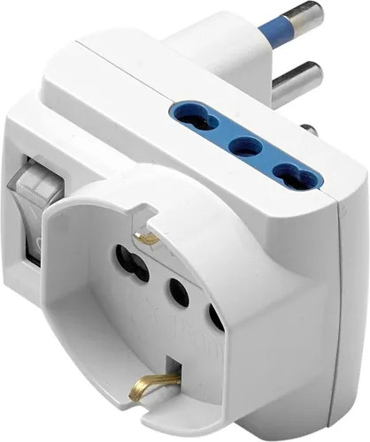 ADATTATORE TRIPLO SALVASP. 16A INT.+SCHUKO P40 BIANCO MAURER - Vista Principale