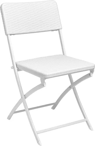 SEDIA ACCIAIO-PVC EFFETTO RATTAN BIANCO MALVA PAPILLON - PAPILLON - Vista Principale