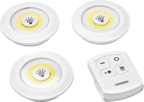 LAMPADA PER ARMADI SET 3 LUCI CON TELECOMANDO A BATTERIA MAURER - MAURER - Vista Principale