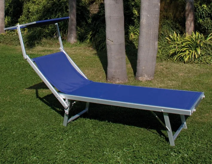LETTINO SPIAGGIA ALLUMINIO PESANTE BLU PAPILLON PARASOLE - PAPILLON - Vista Principale