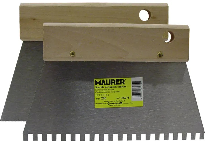 SPATOLA CONICA C/MANICO LEGNO DENTI SEGA MAURER - MAURER - Vista Principale