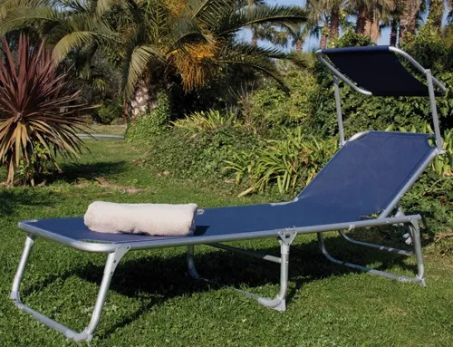 LETTINO SPIAGGIA ALLUMINIO BLU PAPILLON PARASOLE E MANIGLIA - PAPILLON - Vista Principale