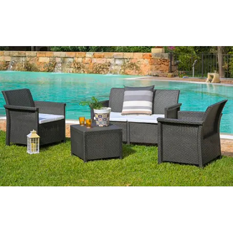 SALOTTO RESINA 2 POSTI ANTRACITE DOLCEFARNIENTE SET - Senza Marca - Vista Principale