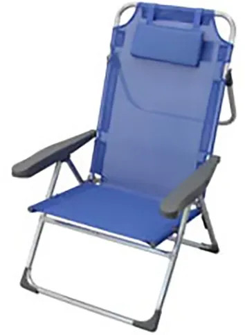 SPIAGGINA C/BRACCIOLI E CUSCINO ALLUMINIO BLU' - Senza Marca - Vista Principale