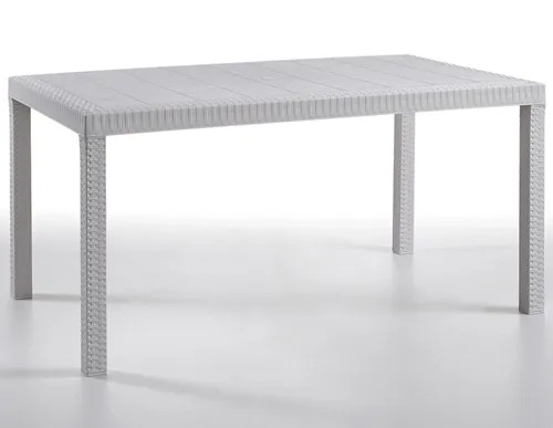TAVOLO RESINA RETTANG. URANO BIANCO SIMILRATTAN - Senza Marca - Vista Principale