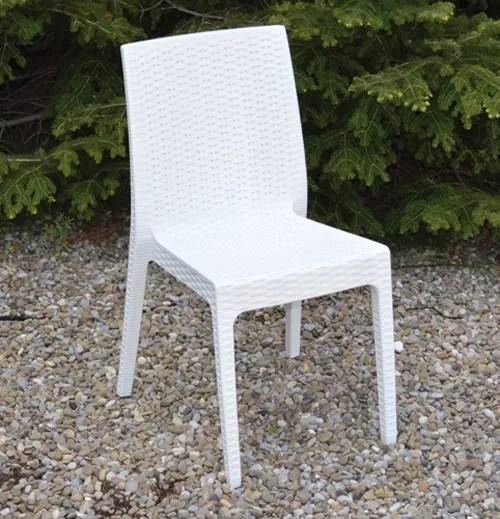 SEDIA RESINA 'SELENE' BIANCA SIMILRATTAN - Senza Marca - Vista Principale
