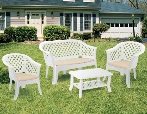 SALOTTO RESINA 2 POSTI BIANCO 'VERANDA' SET - Senza Marca - Vista Principale