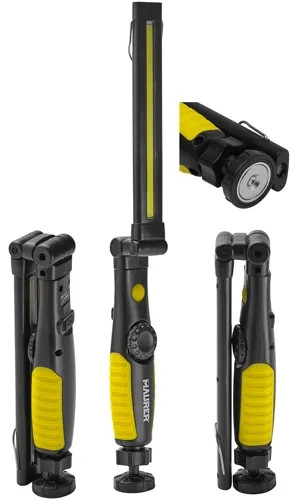 TORCIA LED DA LAVORO GIREVOLE 360° MAURER BATTERIA RIC. USB-CF. BLISTER - MAURER - Vista Principale