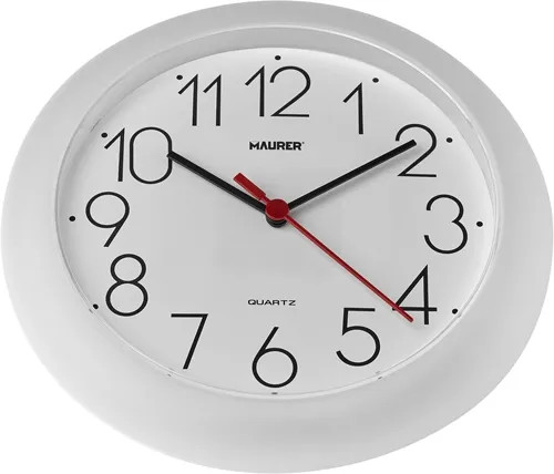 OROLOGIO BIANCO DA PARETE STRUTTURA E QUADRANTE PLASTICA - MAURER - MAURER - Vista Principale