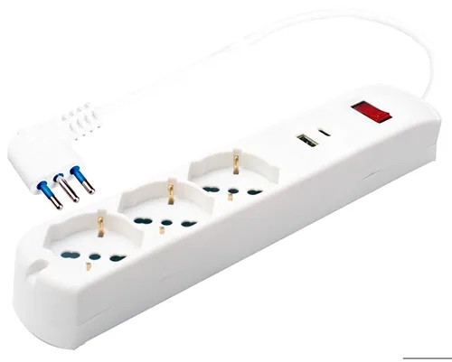 MULTIPRESA 3P. SCHUKO + 2P USB E SPINA 10A MAURER - MAURER - Vista Principale