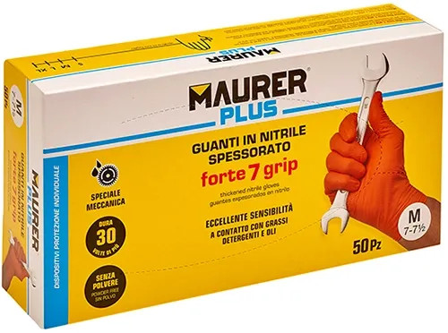 GUANTI NITRILE SPESSORATI FORTE 7 GRIP TG.XL MAURER PLUS - MAURER-PLUS - Vista Principale