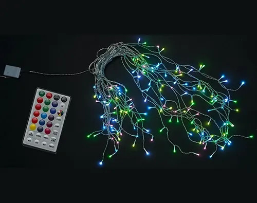 NATALE - TENDA LUMINOSA 160 LED MULTICOL RGB C/TELEC. IP44 X EST. - MAURER - Vista Principale