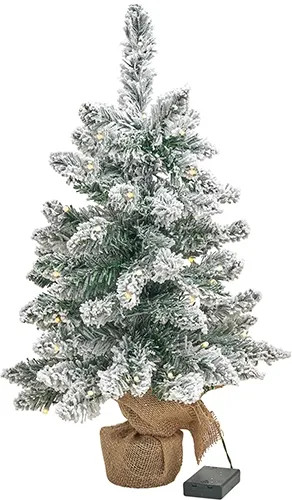 ALBERO INNEVATO PICCOLO C/LUCI A BATTERIA 60CM MAURER - MAURER - Vista Principale
