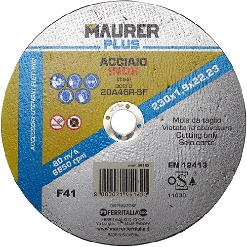 MOLA TAGLIO ACCIAIO INOX MAURER PLUS - MAURER-PLUS - Vista Principale