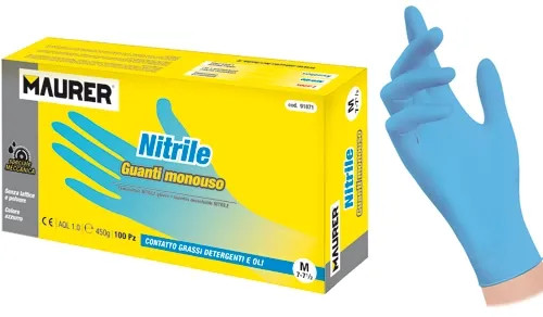 GUANTI MONOUSO NITRILE BLU TG.L MAURER - MAURER - Vista Principale