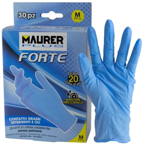 GUANTI MONOUSO NITRILE "FORTE" TG.M MAURER PLUS - MAURER-PLUS - Vista Principale