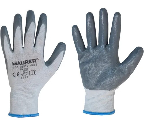 GUANTI LAVORO NITRILE GRIGIO GLOVEX - MAURER - Vista Principale