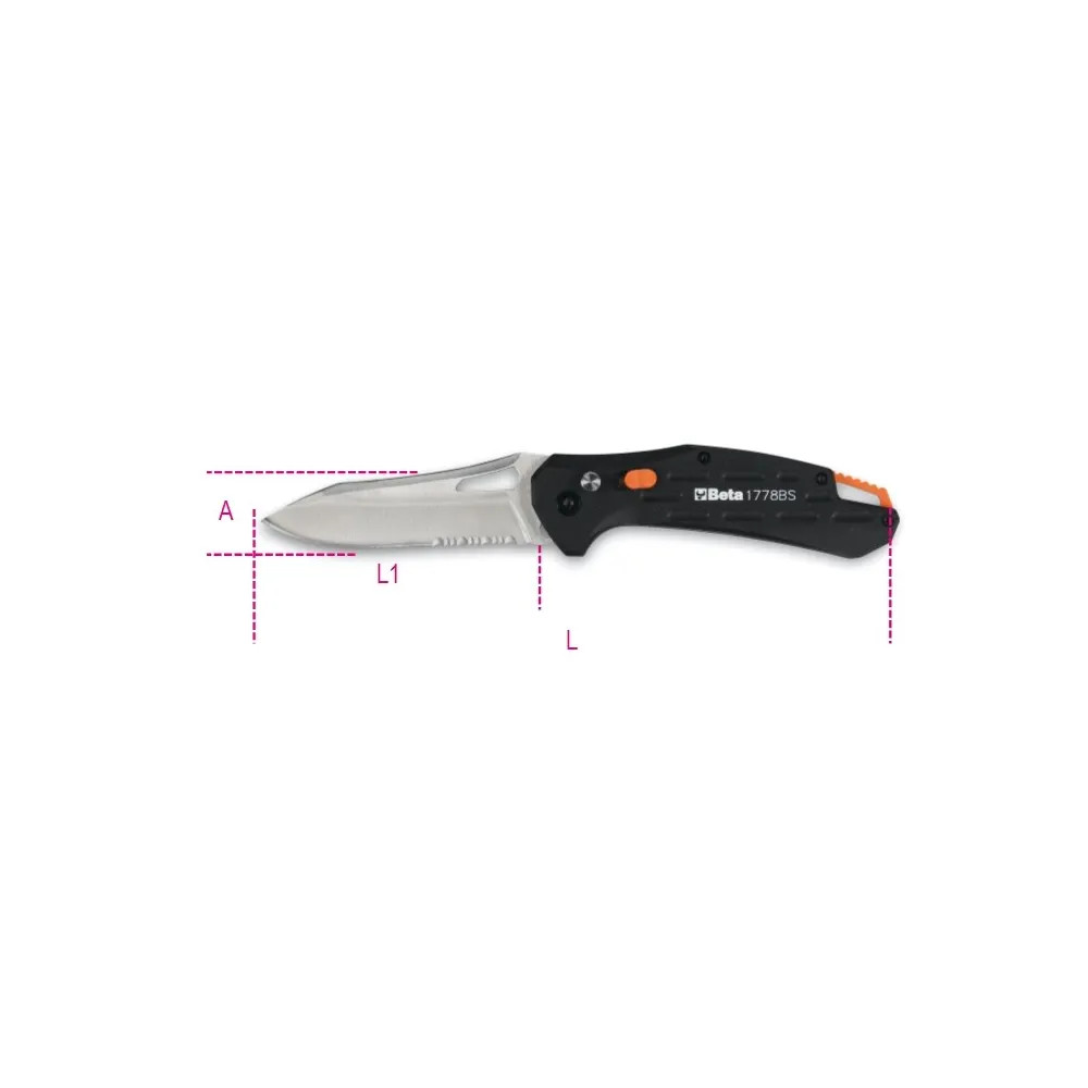 COLTELLI SERRAMANICO C/BLOCCO SICUREZZA - Beta Utensili - Vista Principale
