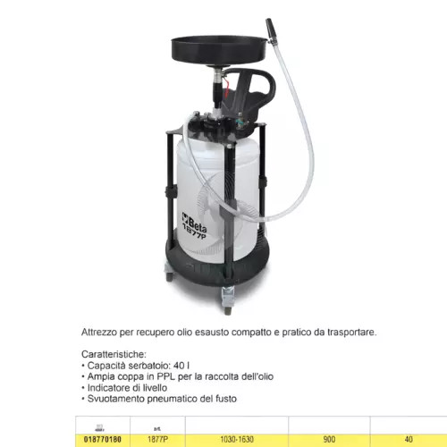 ASPIRATORI OLI ESAUSTI SERBATOI PLASTICA - Beta Utensili - Vista Principale