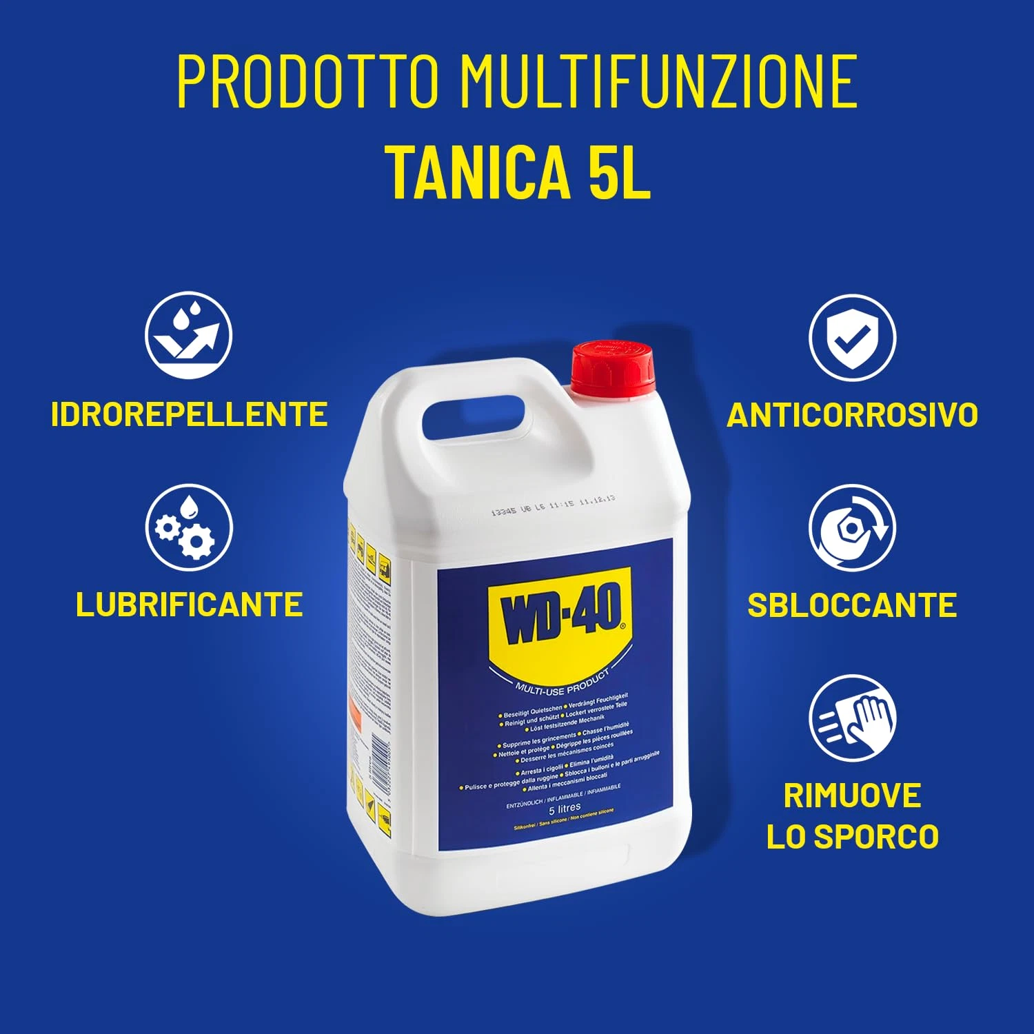 Prodotto Multifunzione - Lubrificante Tanica 5L + Dosatore Spray 500ml incluso - Senza silicone - WD-40 - Dettaglio 4