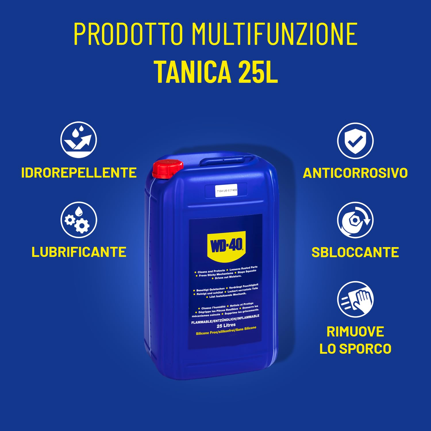 Prodotto Multifunzione - Lubrificante Tanica - Senza silicone - 25L - WD-40 - Dettaglio 2