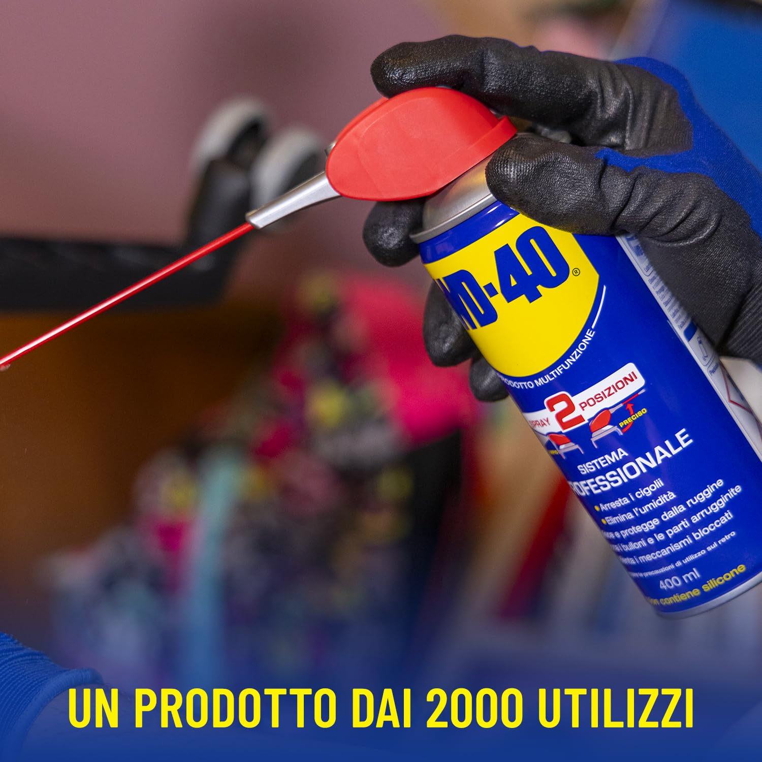 Prodotto Multifunzione - Lubrificante Spray Doppia Posizione - Senza silicone - 6x400ml - WD-40 - Dettaglio 4
