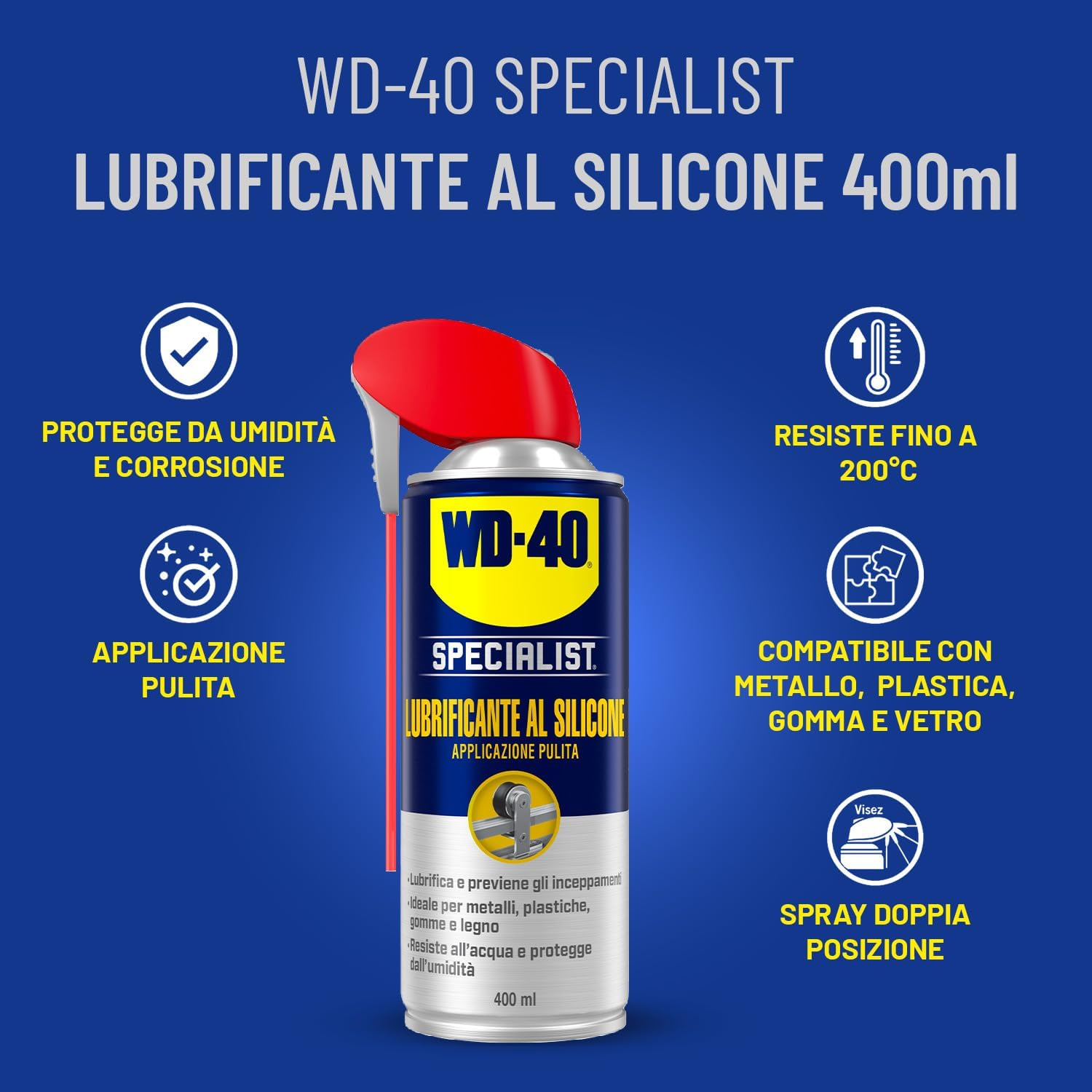 Lubrificante al Silicone - Applicazione pulita - Previene l'attrito - NSF H2-400ml - WD-40 Specialist - Dettaglio 2