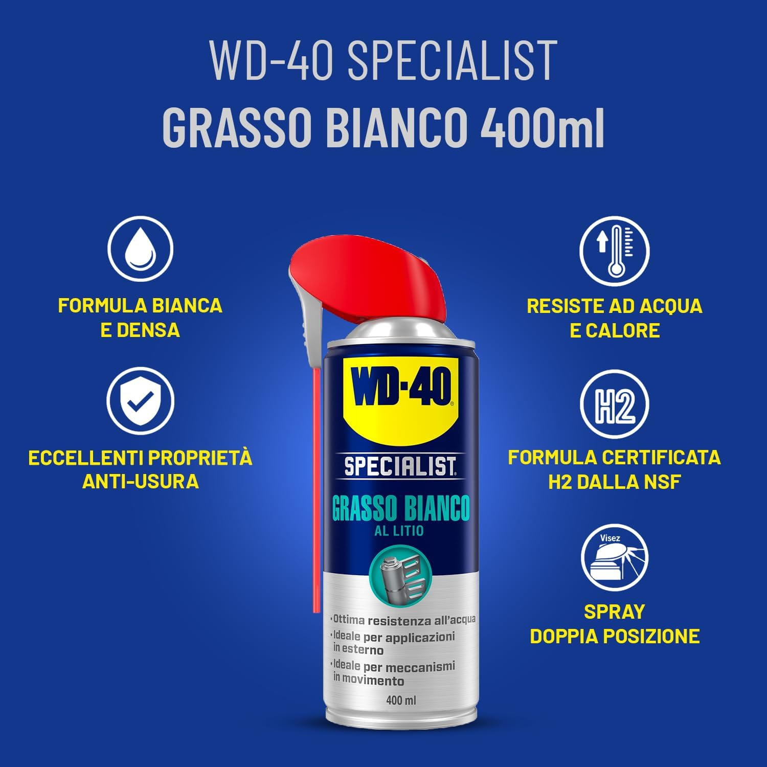 Grasso Bianco al Litio - Lubrificante a lunga durata - NSF H2-400ml - WD-40 Specialist - Dettaglio 2