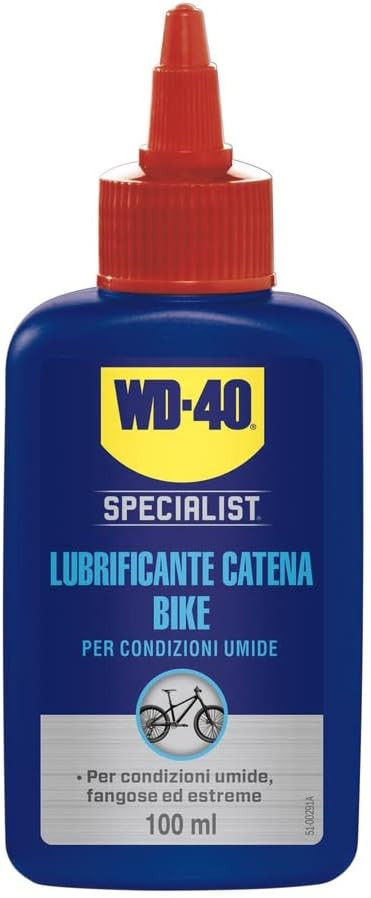 Lubrificante Catena Bike - Per Condizioni Umide - Lunga durata - Sistema contagocce - 100ml - WD-40 Specialist