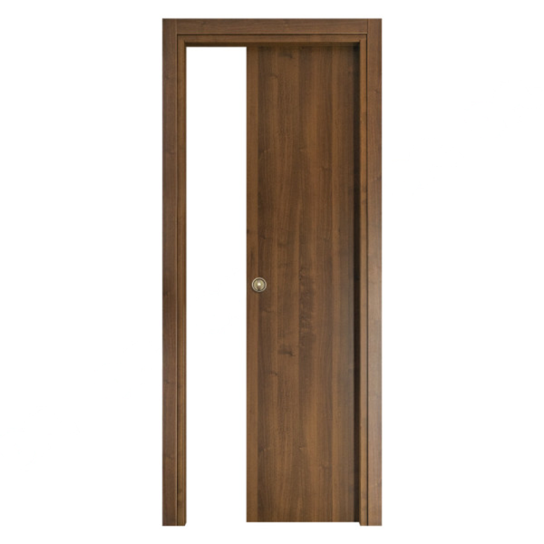 PORTA SCORREVOLE COLORE MICRO NOCE COMPLETA (PANNELLO + KIT MONTANTI) - UTENSILI STORE