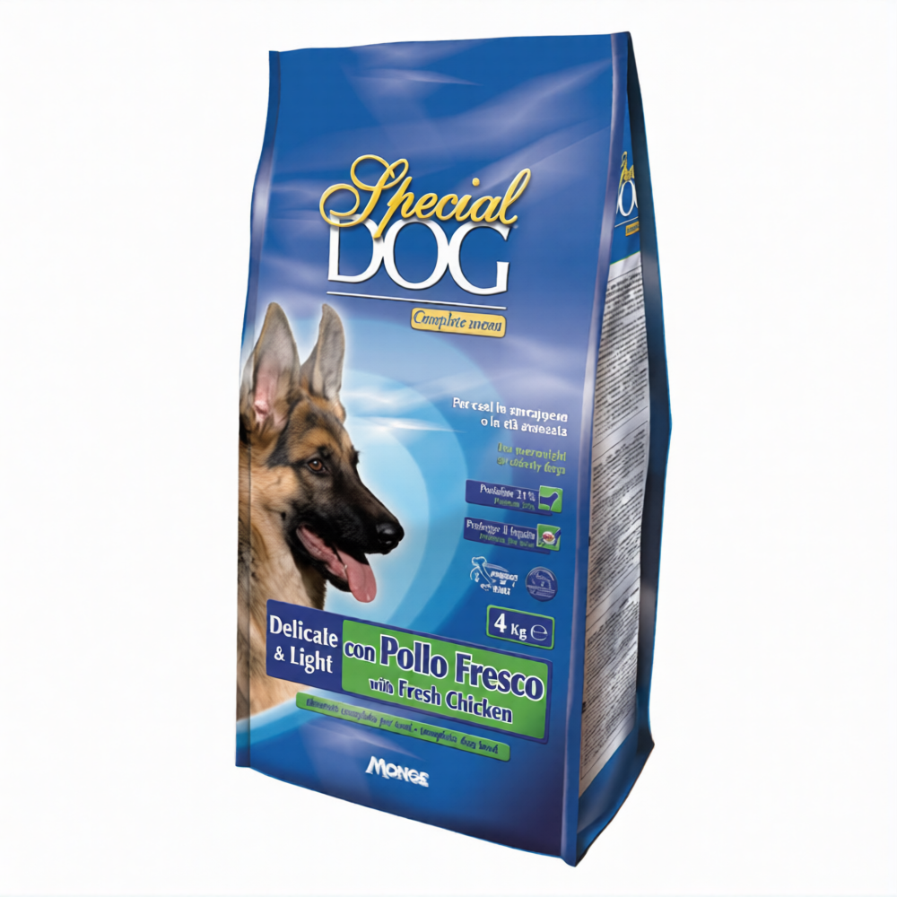 CROCCHETTE PER CANI ANZIANI SPECIAL DOG DELICATE LIGHT C/POLLO FRESCO 4KG - MONGE