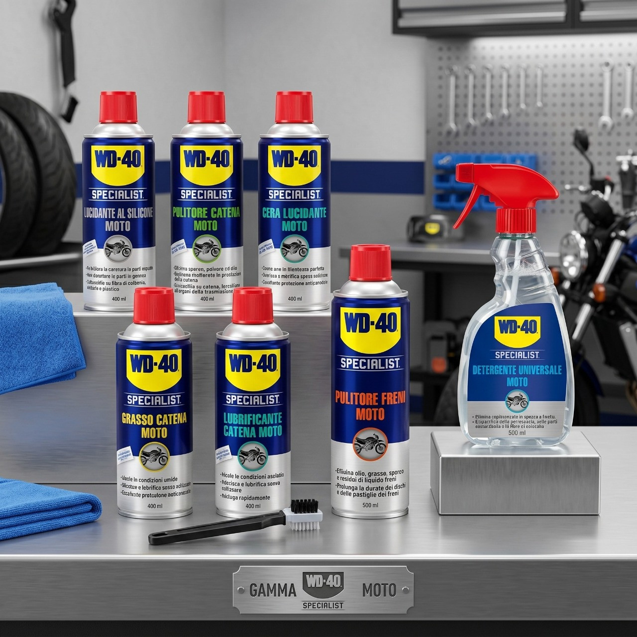KIT COMPLETO SPECIALIST MOTO + GUANTI - WD40