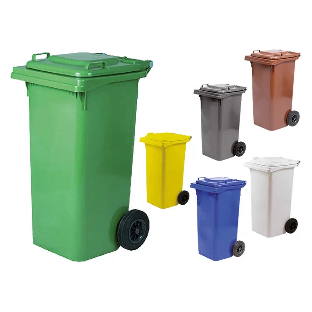 BIDONE IMMONDIZIA CARRELLATO verde - ICS - Vista Principale