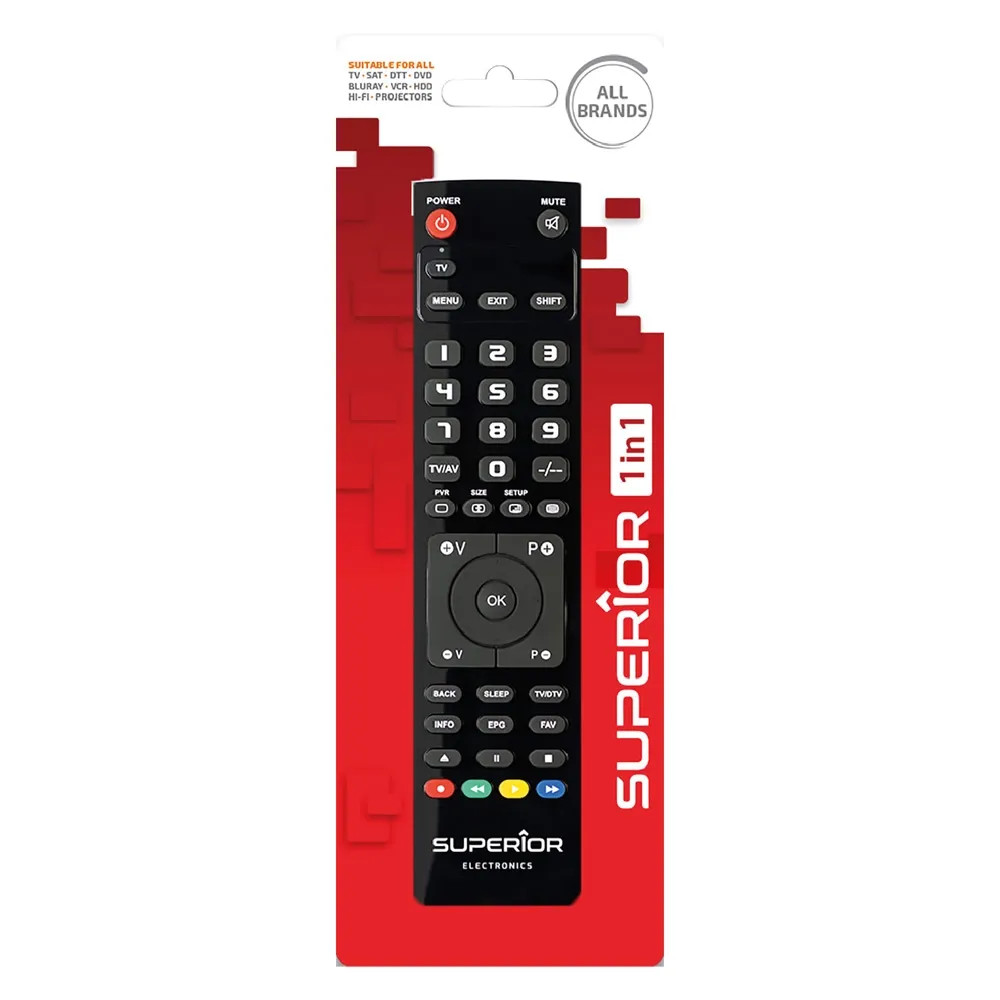 TELECOMANDO COMPATIBILE PER TV 'SLIM' 4 in 1 - SUPERIOR