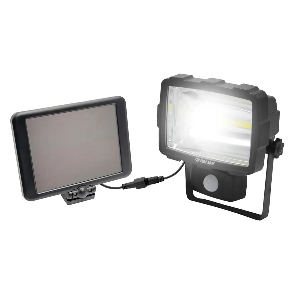 PROIETTORE LED A RICARICA SOLARE 10W - VELAMP - Vista Principale