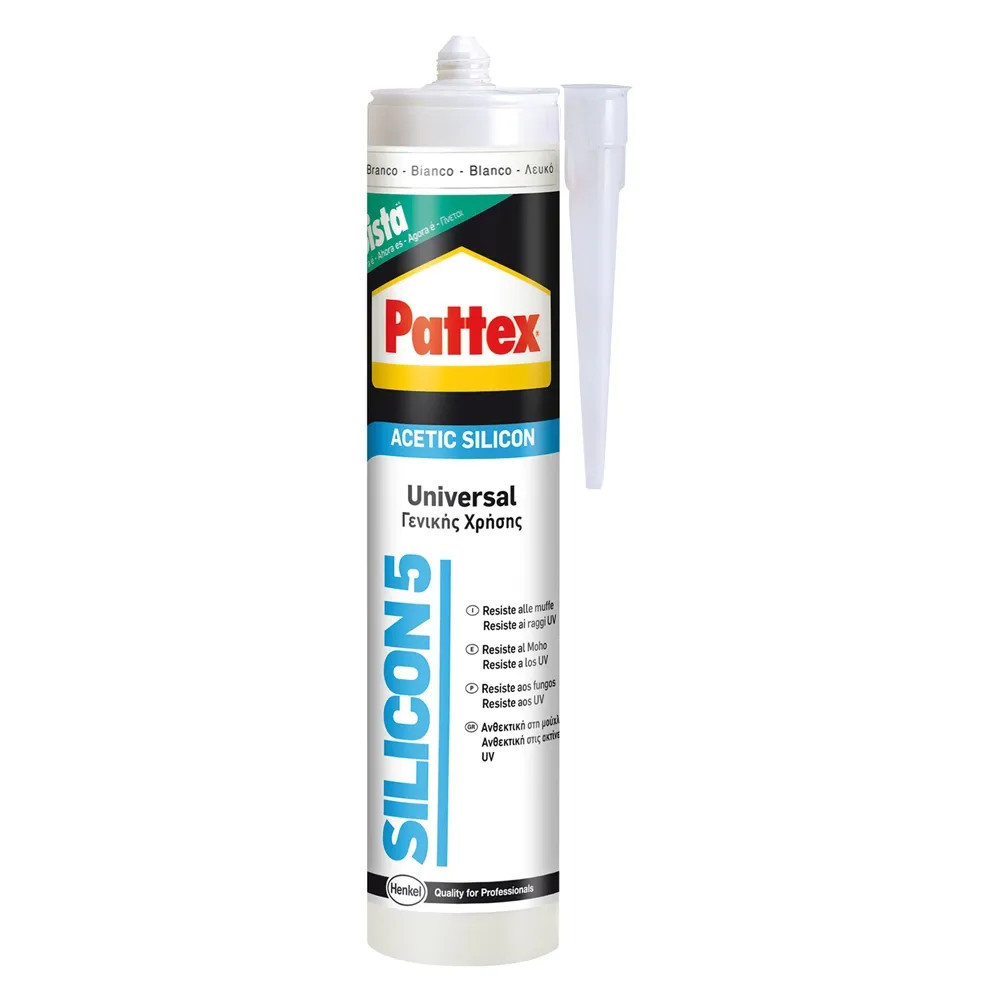 SILICONE ACETICO UNIVERSALE RAL 9010 bianco - PATTEX - Vista Principale