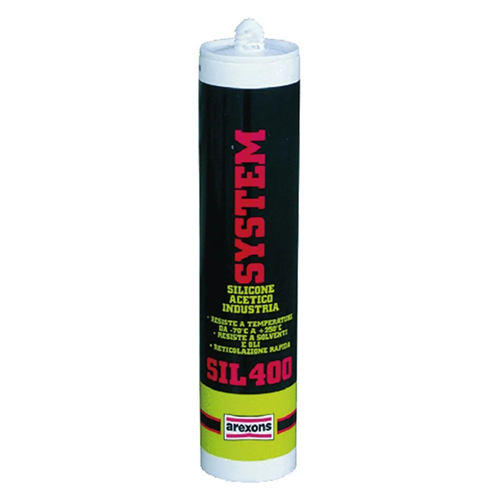 SILICONE ACETICO ALTA TEMPERATURA 'SIL 400' RAL 9005 nero - AREXONS