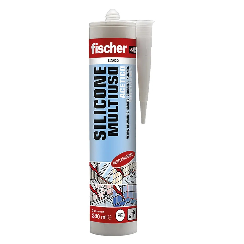 SILICONE ACETICO MULTIUSO RAL 9005 nero - FISCHER - Vista Principale